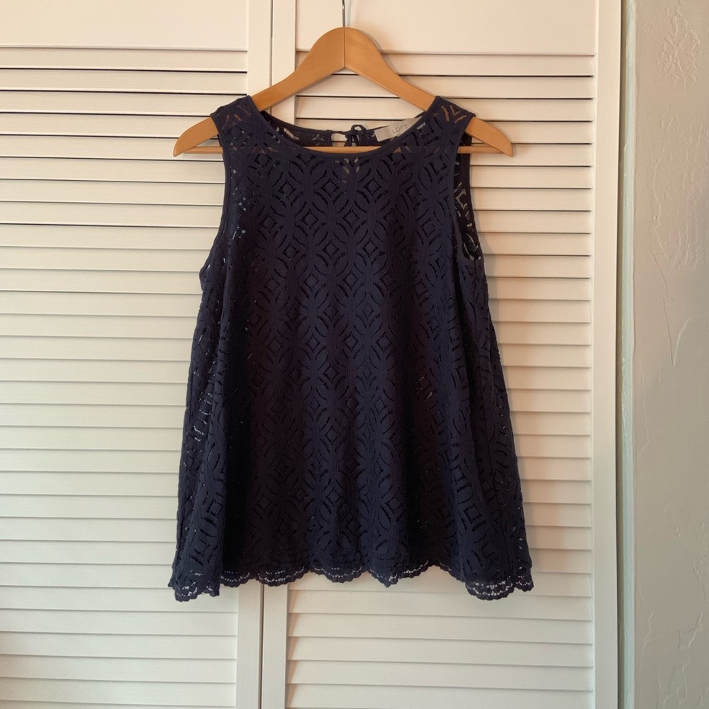 Ann Taylor LOFT Eyelet Lace Sleeveless Top